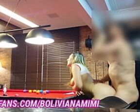 Giving my ass on the pool table... complete video on onlyfans: bolivianamimi