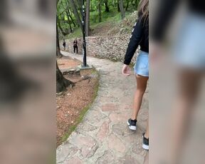 Flashing my tits pussy and ass in public park and old city