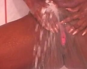 Black Babe Cinnamon Love Pissing in Shower right before giving Original MILF Hunter's Big Cock