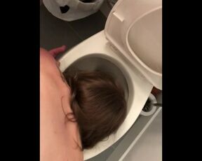 Wife Gets Fucked Face First in the Toilet and Gets a Facial