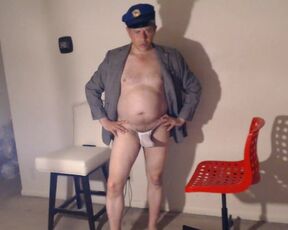 Cop Maolo has His Hard Cock Out of his Gstring while on Duty! mmm!