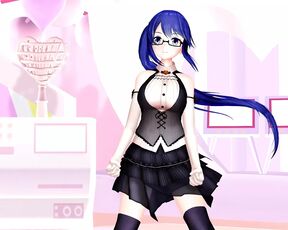 No me importa, Kagura Suzu - VTuber mmd Undress blue hair color edit smixix