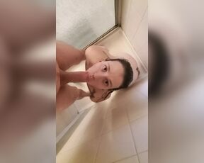 Her 1st Time Sucking Dick in Shower