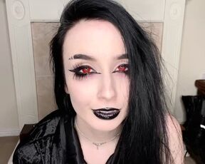 Raven Alternative- your British Vampire Mistress makes you Watch her Cum