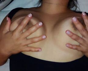 Giving M a creampie while she plays with her gorgeous tits