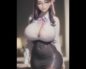 Japanese School Teacher Big Boobs AI Art