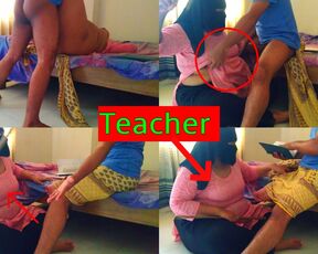 Sexy Female Teacher Gets Hot while Teaching Student, & She want Big Cock, when Student skip Read & Fucks Her & Cum Inside Pussy