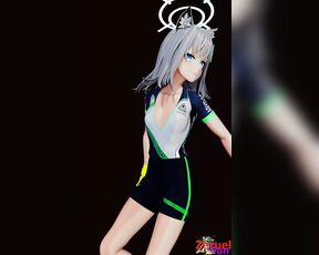 MMD-B Tall BluArc Shiroko Time Moment bike-N - Zeruel Fun - Emerald Suit Color Edit Smixix